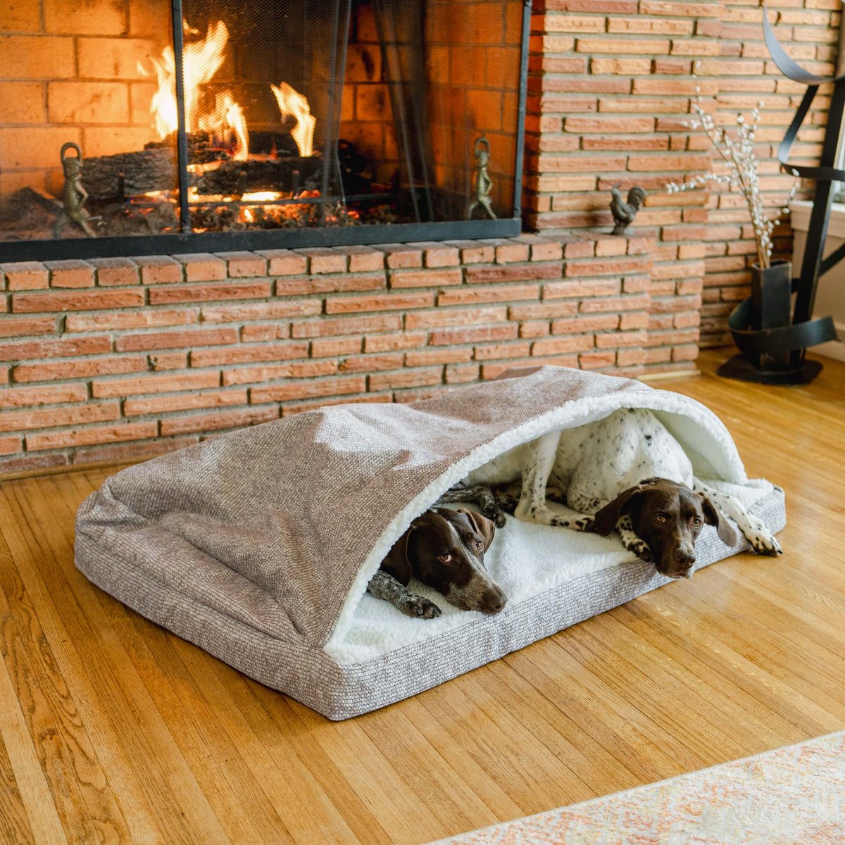 Snoozer Pet Products Orthopedic Microsuede Cozy Cave Dog Bed, Merlin Linen, Medium