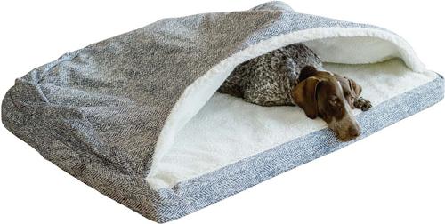 Show full view: Snoozer Pet Products Orthopedic Microsuede Cozy Cave Dog Bed, Palmer Indigo, Small slide 3 of 6