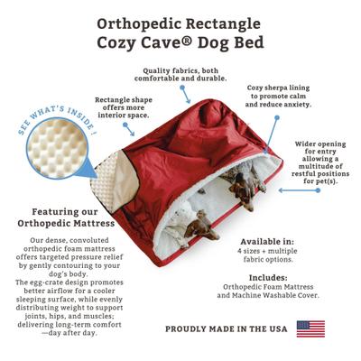 Show full view: Snoozer Pet Products Poly Cotton Orthopedic Cozy Cave Dog Bed, Olive, Medium slide 2 of 6