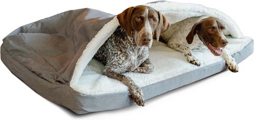 Show full view: Snoozer Pet Products Poly Cotton Orthopedic Cozy Cave Dog Bed, Heather Gray, X-Large slide 4 of 7