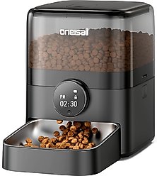 OneIsAll PF05 Automatic Cat Feeder, Black, 12-cup