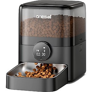 OneIsAll PF05 Automatic Cat Feeder, Black, 12-cup