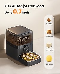 OneIsAll PF05 Automatic Cat Feeder, Black, 12-cup slide 2 of 9