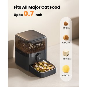 OneIsAll PF05 Automatic Cat Feeder, Black, 12-cup
