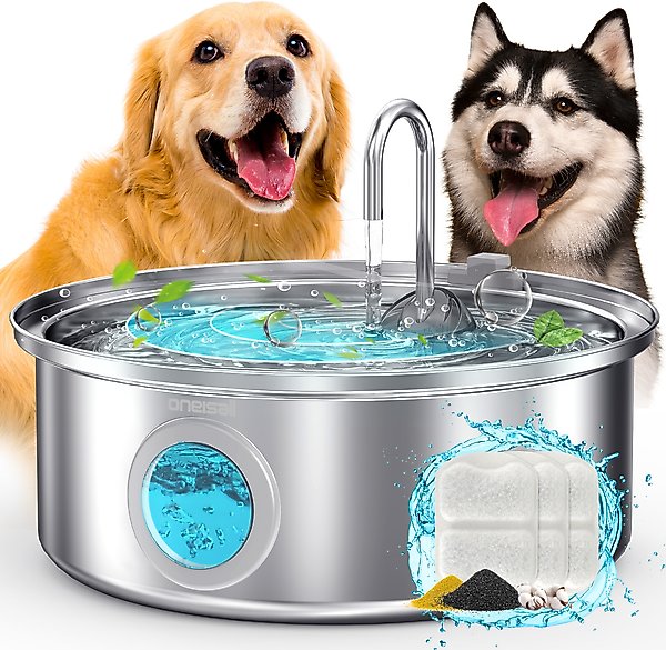 Show full view: OneIsAll PWF-002-B Stainless Steel Dog Water Fountain, 1.8-gal slide 1 of 11