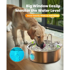 OneIsAll PWF-002-B Stainless Steel Dog Water Fountain, 1.8-gal