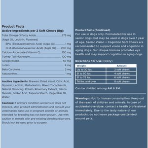 Chew + Heal Senior Vision + Cognition Soft Chews Supplement for Senior Dogs, 120 count