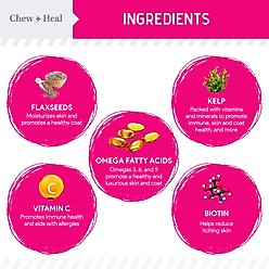 Chew + Heal Omega Skin + Coat with Flaxseed, Kelp & Omegas Powder Supplement for Dogs, 5.4-oz jar slide 2 of 9