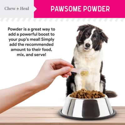 Show full view: Chew + Heal Omega Skin + Coat with Flaxseed, Kelp & Omegas Powder Supplement for Dogs, 5.4-oz jar slide 8 of 11