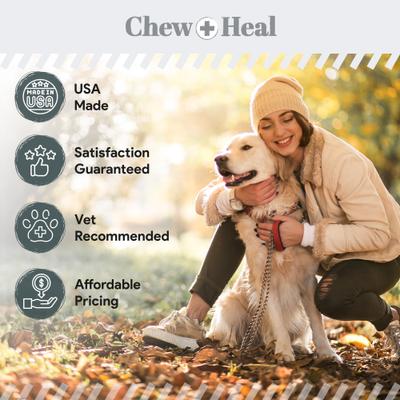 Show full view: Chew + Heal Immune Support Mushroom Complex Soft Chews Supplement for Dogs, 90 count slide 9 of 11