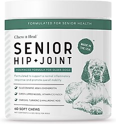 Chew + Heal Senior Hip & Joint Dog Supplement, 60 count