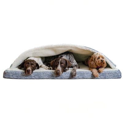 Show full view: Snoozer Pet Products Forgiveness Microsuede Cozy Cave Covered Dog Bed with Removable Cover, Palmer Indigo, X-Large slide 2 of 6