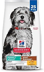Hill's Science Diet Perfect Weight Management & Joint Support Chicken Flavored Adult Dry Dog Food, 25-lb bag