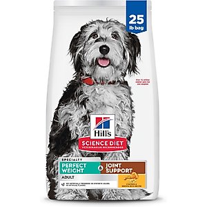 Hill's Science Diet Perfect Weight Management & Joint Support Chicken Flavored Adult Dry Dog Food, 25-lb bag