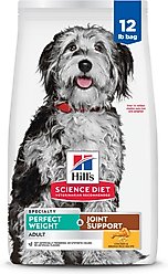 Hill's Science Diet Perfect Weight Management & Joint Support Chicken Flavored Adult Dry Dog Food, 12-lb bag