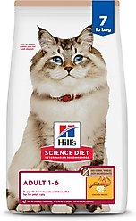 Hill's Science Diet Adult 1-6 Chicken Rice Recipe No Corn, Wheat or Soy Dry Cat Food, 7-lb bag