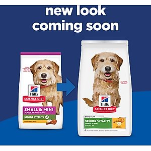 Hill's Science Diet Adult 7+ Senior Vitality Small Breed & Mini Breed Chicken & Rice Recipe Dry Dog Food, 12.5-lb bag