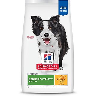 Hill's Science Diet Adult 7+ Senior Vitality Chicken Recipe Dry Dog Food, 21.5-lb bag slide 1 of 9