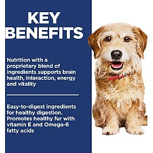 Hill's Science Diet Adult 7+ Senior Vitality Small Breed & Mini Breed Chicken & Rice Recipe Dry Dog Food, 12.5-lb bag