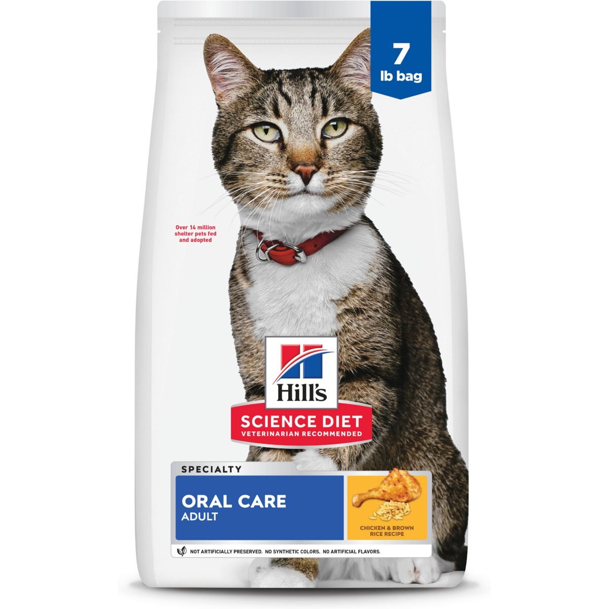 Hill's Science Diet Adult Oral Care Chicken Recipe Dry Cat Food, 7-lb bag