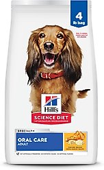 Hill's Science Diet Adult Oral Care Chicken, Rice & Barley Recipe Dry Dog Food, 4-lb bag