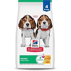Hill's Science Diet Puppy Small Bites Chicken & Brown Rice Recipe Dry Dog Food, 4.5-lb Bag