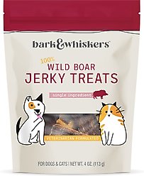 Bark and Whiskers Boar Jerky Dog & Cat Treats, 4-oz bag