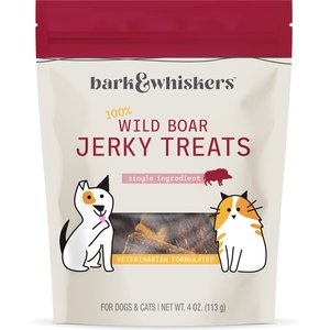 Bark and Whiskers Boar Jerky Dog & Cat Treats, 4-oz bag