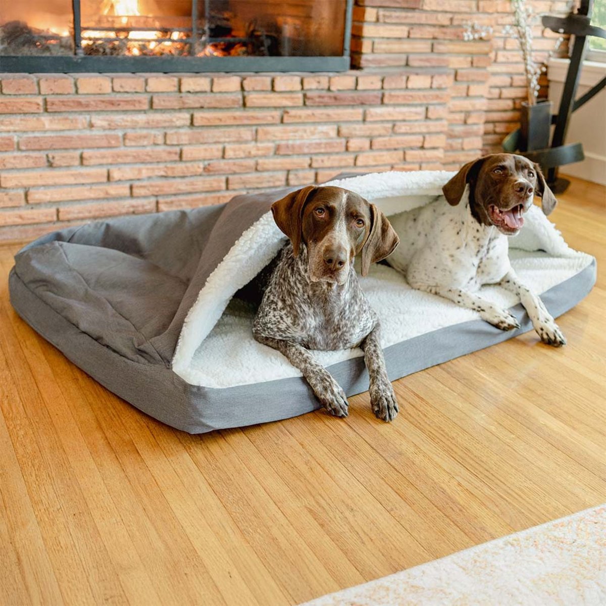 Snoozer Pet Products Poly Cotton Orthopedic Cozy Cave Dog Bed, Heather Gray, Large