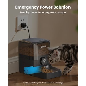 OneIsAll PF05 Automatic Cat Feeder, Black, 12-cup
