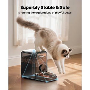 OneIsAll PF05 Automatic Cat Feeder, Black, 12-cup