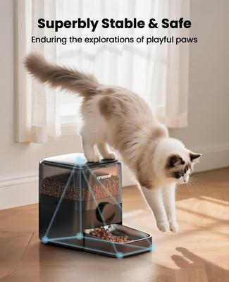 Show full view: OneIsAll PF05 Automatic Cat Feeder, Black, 12-cup slide 5 of 12