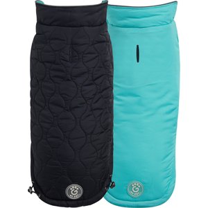 GF Pet Reversible Chalet Dog Jacket, Black/Aqua, X-Large