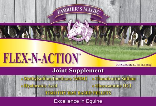 Show full view: Farrier's Magic Flex-N-Action Joint Hay Flavor Pellets Horse Supplement, 2.5-lb tub slide 2 of 3