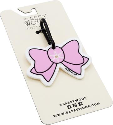 Show full view: Sassy Woof Potty Pal Dog Poop Bag Holder, Pink Bow slide 3 of 7
