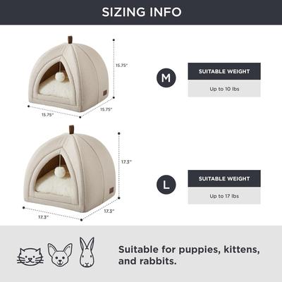 Show full view: Bedsure 2 in 1 Cave Cat Bed, Beige, Medium slide 4 of 7