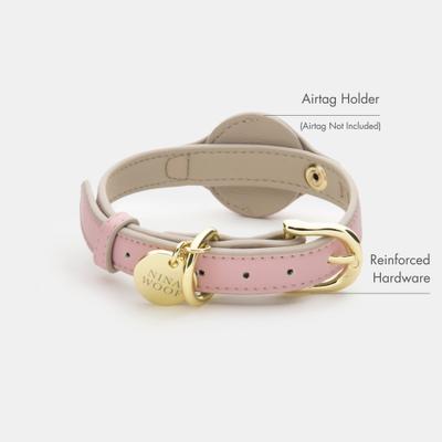 Show full view: Nina Woof Cupertino Dog Collar, Pink, X-Small: 9 to 12-in neck, 0.79-in wide slide 2 of 9