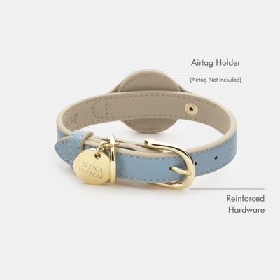 Show full view: Nina Woof Cupertino Dog Collar, Blue, Small: 12 to 15-in neck, 0.79-in wide slide 2 of 9