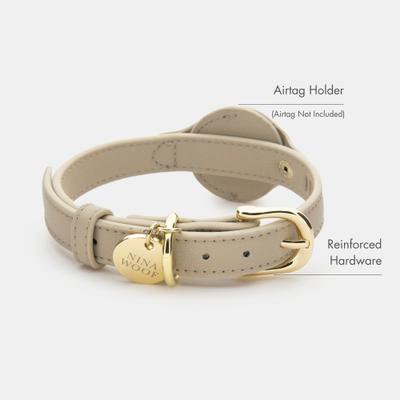 Show full view: Nina Woof Cupertino Dog Collar, Beige, X-Small: 9 to 12-in neck, 0.79-in wide slide 2 of 9