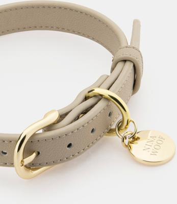 Show full view: Nina Woof Cupertino Dog Collar, Beige, X-Small: 9 to 12-in neck, 0.79-in wide slide 5 of 9