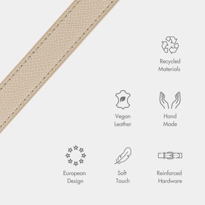 Show full view: Nina Woof Copenhagen Dog Collar, Beige, Small: 12 to 15-in neck, 0.79-in wide slide 5 of 9