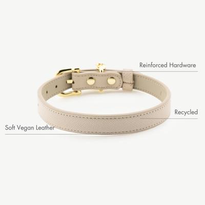 Show full view: Nina Woof Copenhagen Dog Collar, Beige, Small: 12 to 15-in neck, 0.79-in wide slide 3 of 9