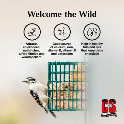 Show full view: C&S Sunflower Treat Suet Wild Bird Food, 11-oz pouch, case of 12 slide 3 of 11