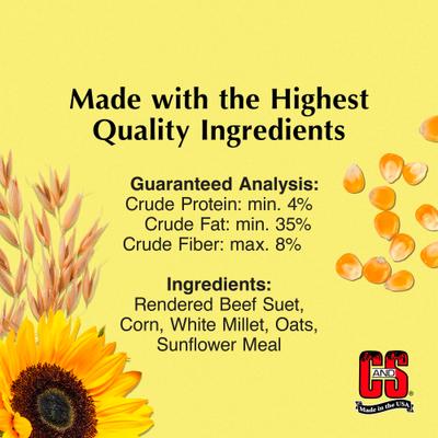 Show full view: C&S High Energy Suet Wild Bird Food, case of 8 slide 2 of 13