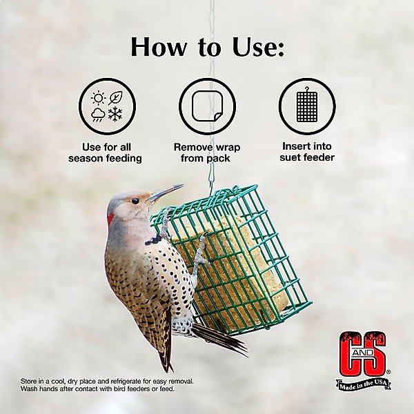 Show full view: C&S Peanut Delight No Melt Suet Dough Wild Bird Food, 11.75-oz tray, 1 count slide 4 of 12