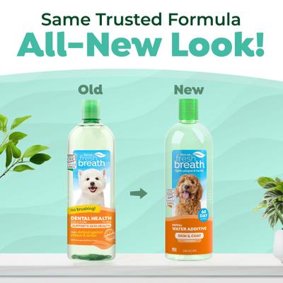 Show full view: TropiClean Fresh Breath Dental Water Additive Skin & Coat with Collagen for Dogs, 33.8-fl oz bottle slide 3 of 12