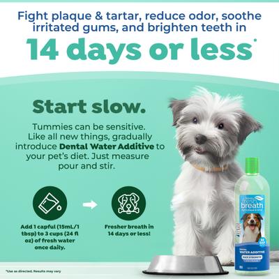 Show full view: TropiClean Fresh Breath Max Strength Dental Water Additive for Dogs, 33.8-fl oz bottle slide 7 of 12