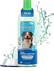 TropiClean Fresh Breath Max Strength Dental Water Additive for Dogs, 33.8-fl oz bottle