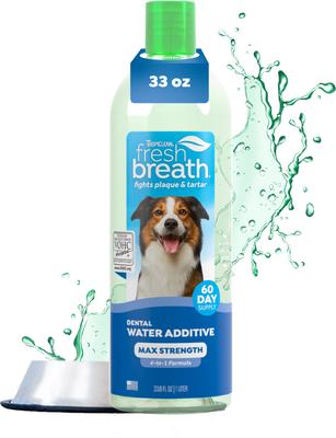TROPICLEAN Fresh Breath Max Strength Dental Water Additive for