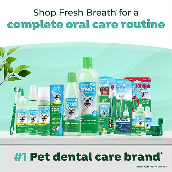 Show full view: TropiClean Fresh Breath Dental Water Additive for Dogs, 33.8-fl oz bottle slide 9 of 11